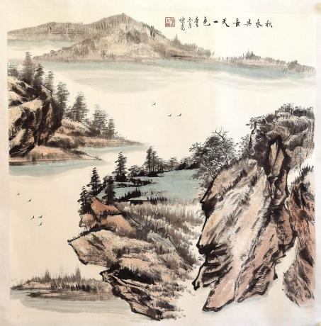 四尺山水斗方