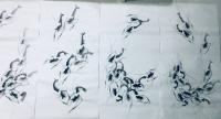 职业艺术家 谢秋告其他作品《清虾四条屏》