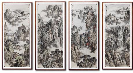 黄山云煙四条屏