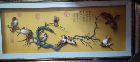 名画寒雀图仿生画