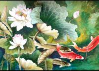 长春市朝阳区美术家协会会员 梁明其他作品《油画锦鱼》
