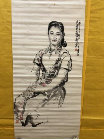 此系多年前收藏的名人字画刘文西画作