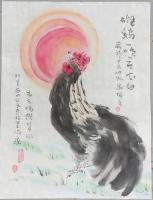 艺术家 李见花鸟画作品《雄鸡一鸣天下白》