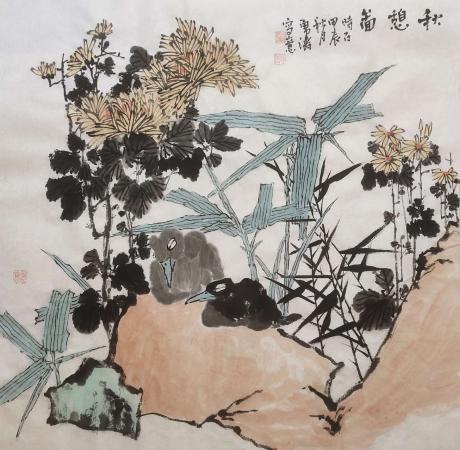 秋憩图