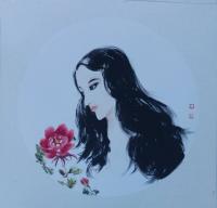 洛阳市美术家协会会员 王惠珍人物画作品《美人图》