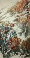中国画家协会会员 柳满山水画作品《秋日胜春朝》