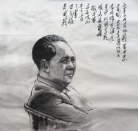 洛阳市美术家协会会员 王惠珍人物画作品《坐江山》