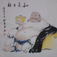 洛阳市美术家协会会员 王惠珍人物画作品《和气生财》