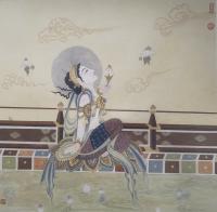 敦煌壁画持花菩萨