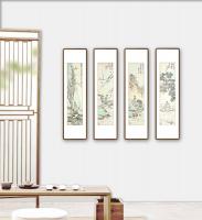 职业艺术家 周南园本名周平山水画作品《山水四条屏》