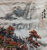 中国画家协会会员 柳满山水画作品《秋意浓》