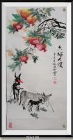 河南省美术家协会会员 胡源智花鸟画作品《六六v榴v大顺v六个石榴v六六大顺多子多福v石榴紅白露散金日进斗金八方来财事事如意富贵满堂好运连连国》