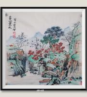 河南省美术家协会会员 胡源智山水画作品《国礼书画家胡源智画富山贵水山峰元宝造型瀑布流下聚成平湖才不外流日进斗金八方来财事事如意好运连连蒸蒸日》