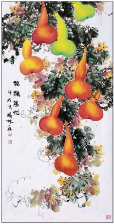 四尺中堂玄关画一一福禄万代一一4975