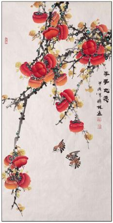 四尺中堂玄关画一一事事如意一一5023