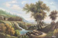 北京宣和书画艺术研究院会员 黄联合风景画作品《古典风景》