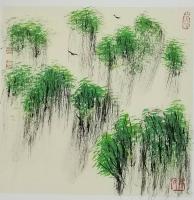 艺术家 高陆甲山水画作品《山间飞鸟》