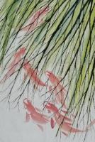 艺术家 高陆甲山水画作品《榔垂锦跃兆丰年》