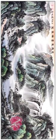 小六尺厅堂聚财山水一一宝盆聚金瑞气浓一一5076