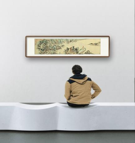山水携琴访友图