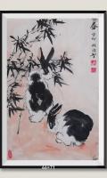 兔v谐音v前途的途v柿v谐音v事v前途无量事事如意v八方来财好运连连v心想事成富贵满堂v玄关画