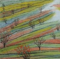 艺术家 高陆甲山水画作品《田园风光》