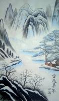 艺术家 钟源山水画作品《雪兆丰年》