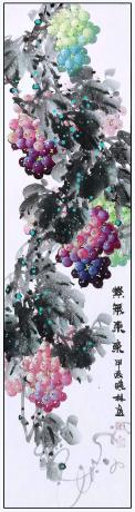 四尺对开4条屏一一硕果飘香组图一一5123