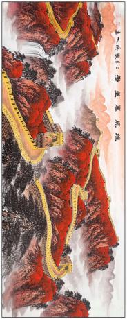 小六尺长城厅堂画一一雄风万里图一一5139