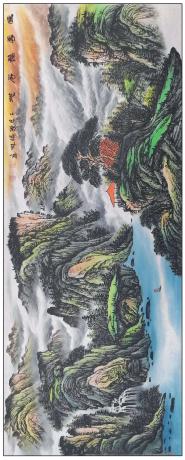 小六尺天堂青绿山水一一烟云福居地一一5142