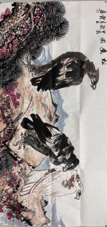 韩玉霞作品松鹰图