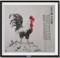 当代100强书画名家胡源智作品v大吉常胜将军五德图