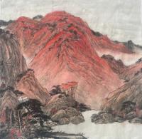 中国美术家协会会员 姜玉春山水画作品《朝晖润千峰》