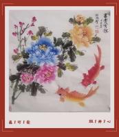 富贵有餘蓝牡丹青出于蓝胜于蓝寓意v儿孫一代更比一代强黄牡丹象征权利V红牡丹红红火火蒸蒸日上八方来