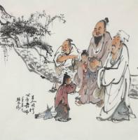 中国美术家协会会员 韩恩胜人物画作品《三人行必有我师》