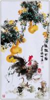 三尺中堂玄关画一一福禄吉祥一一5248