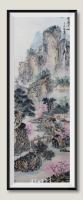 当代100强书画名家胡源智作品v名家四条屏之三v春溢河山