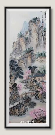 当代100强书画名家胡源智作品v名家四条屏之三v春溢河山