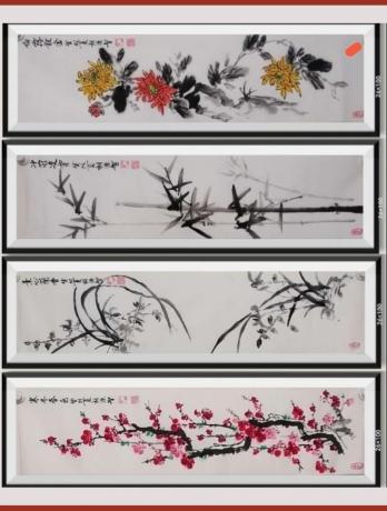 国家出纪念邮票四季平安八方来财日进斗金好运连连画当代100强书画名家胡源智作品v梅兰竹菊