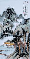 洛阳市美术家协会会员 赵敬斌山水画作品《秋游图》