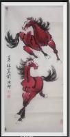 硃砂紅画汗血宝马古传硃砂红能给人带来好运日进斗金八方来财好运连连国家出邮票当代100强书画家胡源智作