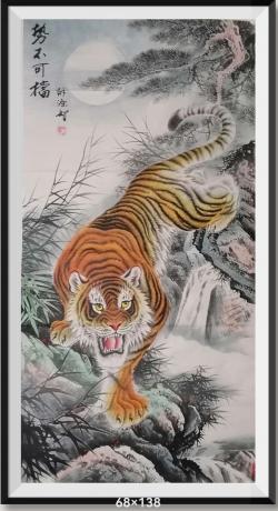 专用画虎宣纸势不可挡日进斗金八方来财好运连连当代100强书画书画名家胡源智作品