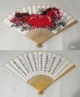 富贵满堂牡丹前硃砂红画汗血宝马送你好运日进斗金八方来财不落款留买扇子的人写名字送给朋友一面牡丹诗