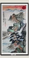 鸿运当头旭日东昇日进斗金八方来财好运连连当代100强书画书画名家胡源智作品