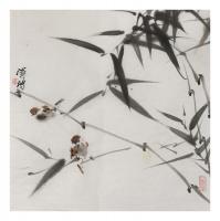 广东省青年美术家协会会员 卢泽鸿花鸟画作品《高瞻远瞩》