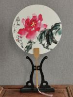 广东省青年美术家协会会员 卢泽鸿花鸟画作品《扇画摆件》