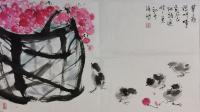 广东省青年美术家协会会员 卢泽鸿花鸟画作品《丰收年》