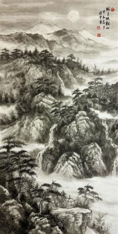 明月映溪山