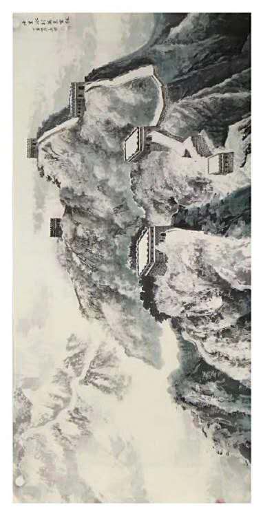 中国美术家协会会员牡丹江市美术家协会理事巨幅山水210110Cm千里冰封万里雪飘